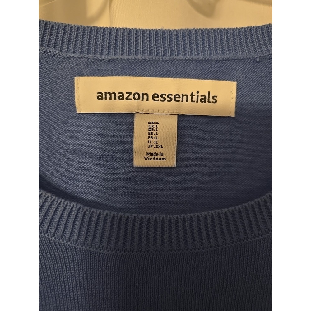 Amazon Essentials Blue Women's Long-Sleeve Lightweight Crewneck Sweater, Large - Picture 2 of 6